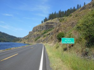 Highway 13 along the Clearwater River on the Nez Perce Indian Reservation