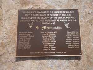 Memorial at Quake Lake